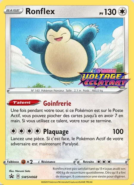 Ronflex, carte Pokémon SWSH 068 — extension Promo SWSH