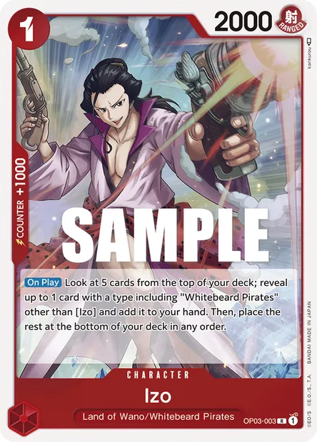 Izo, carte One Piece OP03-003 — extension PILLARS OF STRENGTH