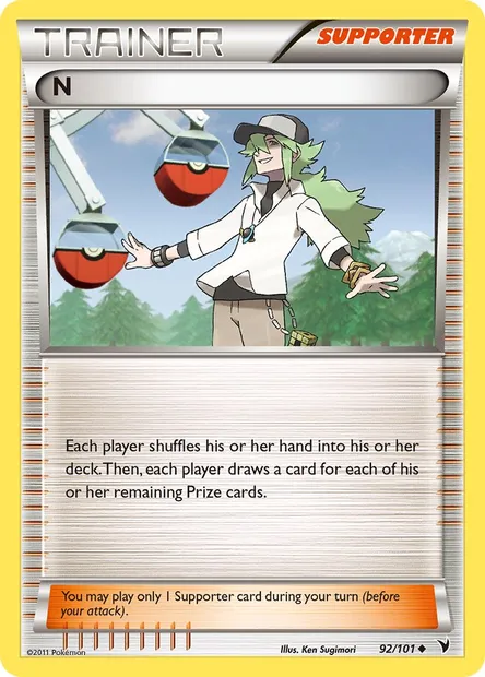 N, Pokémon card NVI 92 — Noble Victories set