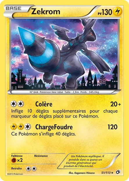 Zekrom, carte Pokémon LTR 51 — extension Legendary Treasures