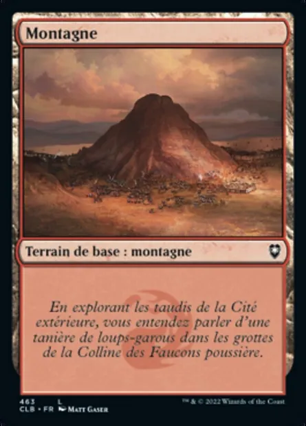 Montagne, carte Magic CLB 463 — extension Commander Légendes : la bataille de la Porte de Baldur