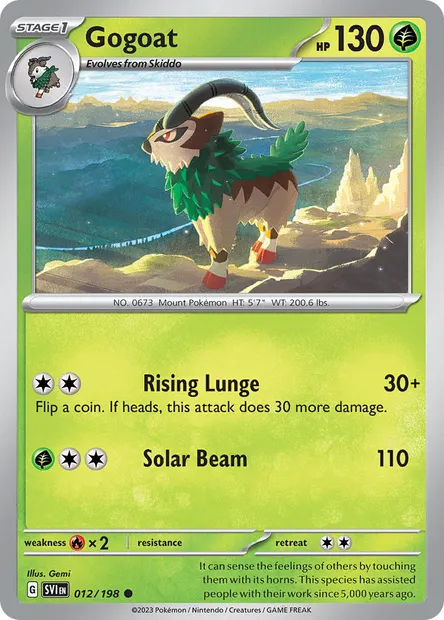 Gogoat, Pokémon card SVI 012 — Scarlet & Violet set