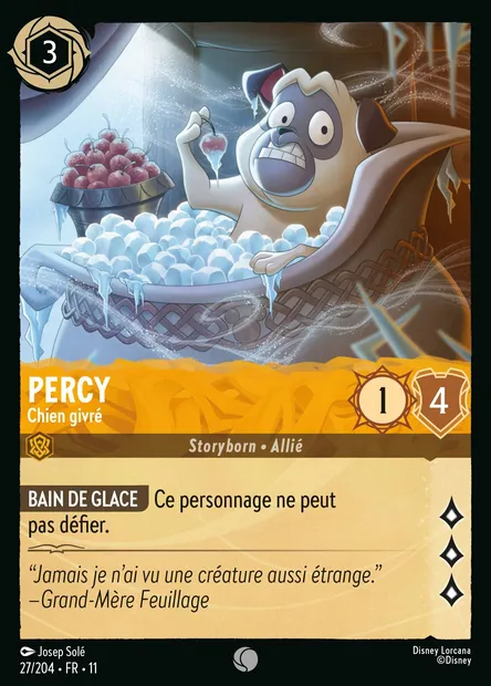 Percy - Chien givré, carte Disney Lorcana CH11-027 — extension Givresort
