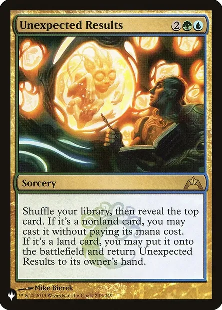 Résultats inattendus, carte Magic PLST GTC-203 — extension The List