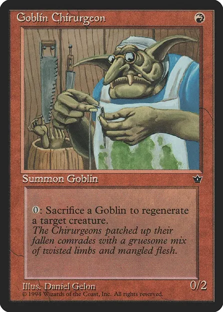 Goblin Chirurgeon, Magic card FEM 54a — Fallen Empires set