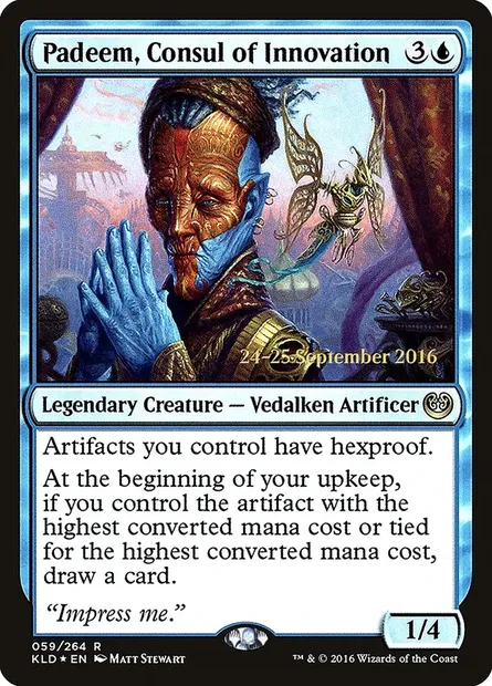 Padeem, consul de l'innovation, carte Magic PKLD 59s — extension Kaladesh Promos