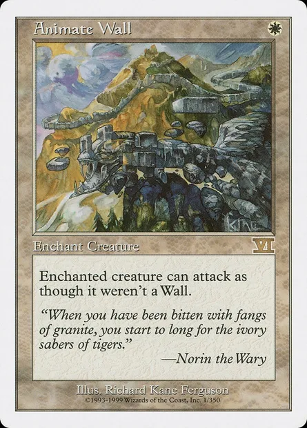 Animation de mur, carte Magic 6ED 1 — extension Classic Sixth Edition