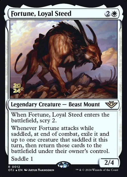 Fortune, Loyal Steed, Magic card POTJ 12s — Outlaws of Thunder Junction Promos set