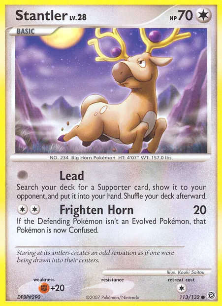 Stantler, Pokémon card SW 113 — Secret Wonders set