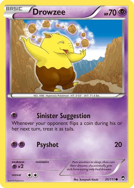 Drowzee, Pokémon card FFI 35 — Furious Fists set