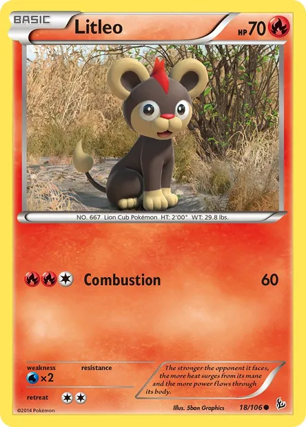 Litleo, Pokémon card FLF 18 — Flashfire set
