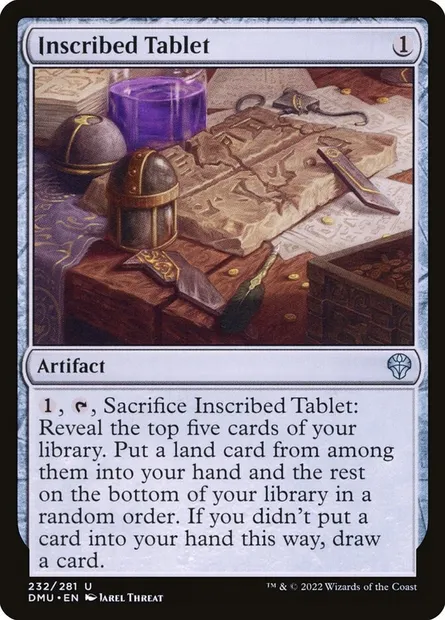 Inscribed Tablet, Magic card DMU 232 — Dominaria United set