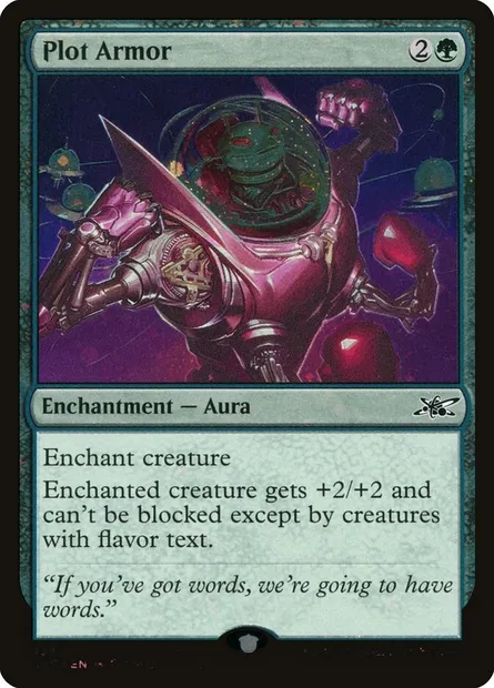 Plot Armor, carte Magic UNF 438 — extension Unfinity