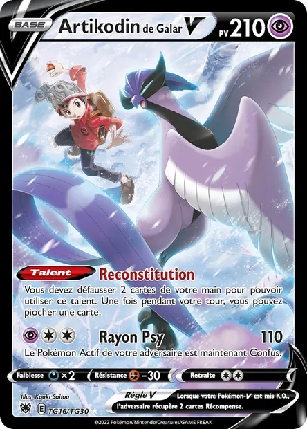 Artikodin de Galar V, carte Pokémon ASR TG16 — extension Astres Radieux