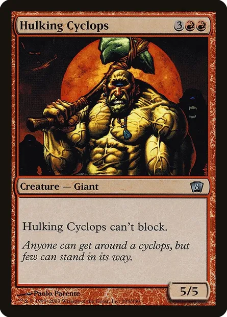 Cyclope lourdaud, carte Magic 8ED 195★ — extension Huitième Edition