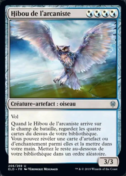 Hibou de l'arcaniste, carte Magic ELD 206 — extension Throne of Eldraine