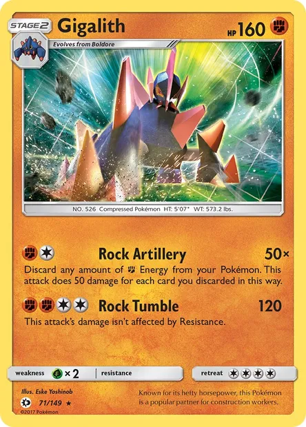 Gigalith, Pokémon card SUM 71 — Sun & Moon set