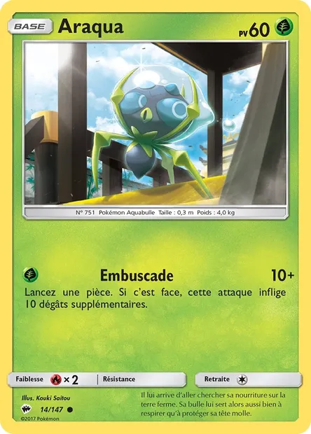Araqua, carte Pokémon BUS 14 — extension Ombres Ardentes
