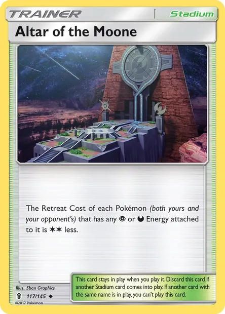 Altar of the Moone, Pokémon card GRI 117 — Guardians Rising set