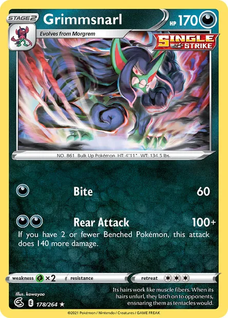 Grimmsnarl, Pokémon card FST 178 — Fusion Strike set