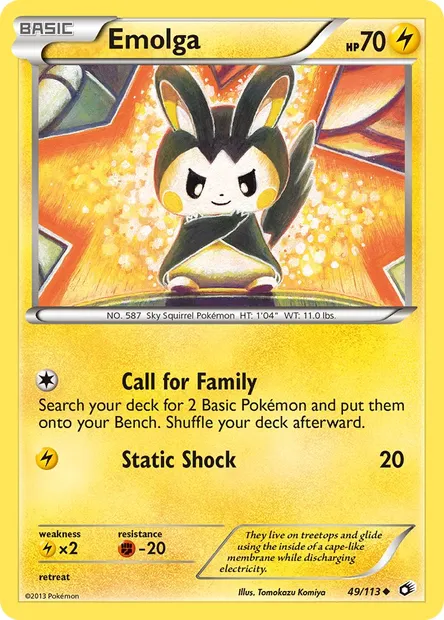 Emolga, Pokémon card LTR 49 — Legendary Treasures set