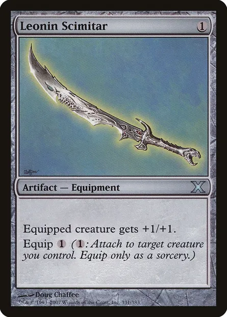Leonin Scimitar, Magic card 10E 331 — Tenth Edition set