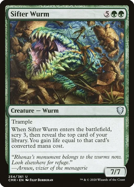 Sifter Wurm, Magic card CMR 254 — Commander Legends set