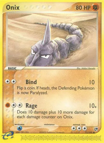 Onix, Pokémon card SS 71 — Sandstorm set