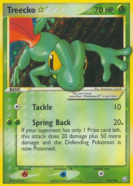 Treecko ☆, Pokémon card TRR 109 — Team Rocket Returns set