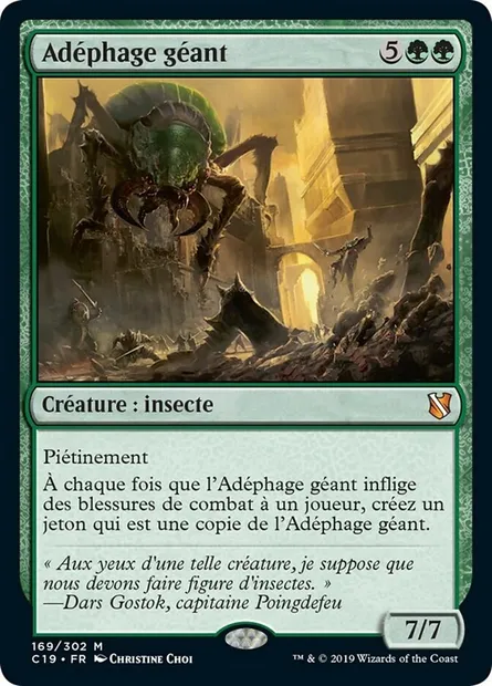 Adéphage géant, carte Magic C19 169 — extension Commander 2019