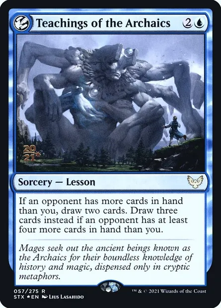 Enseignements des Archaïques, carte Magic PSTX 57s — extension Strixhaven: School of Mages Promos