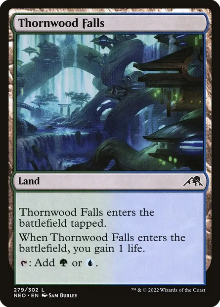 Thornwood Falls, Magic card NEO 279 — Kamigawa: Neon Dynasty set