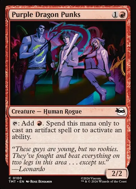Purple Dragon Punks, Magic card TMT 100 — Teenage Mutant Ninja Turtles set