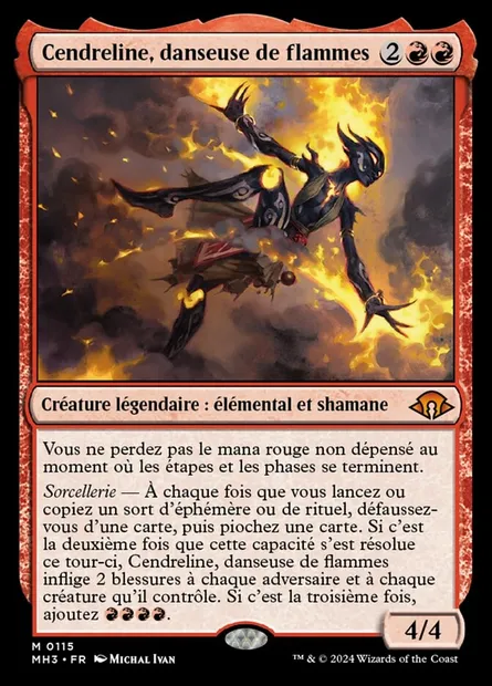 Cendreline, danseuse de flammes, carte Magic MH3 115 — extension Modern Horizons 3