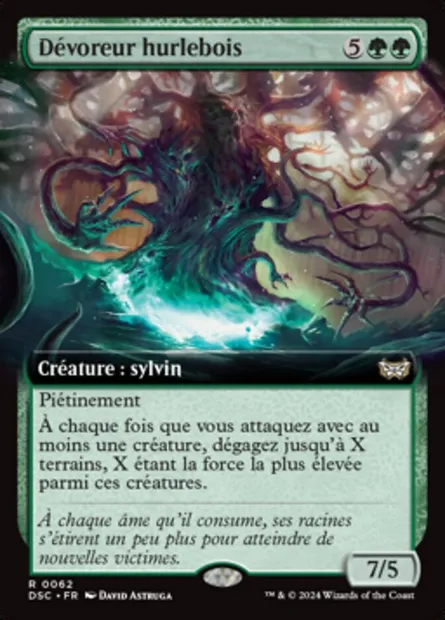 Dévoreur hurlebois, carte Magic DSC 62 — extension Duskmourn: House of Horror Commander