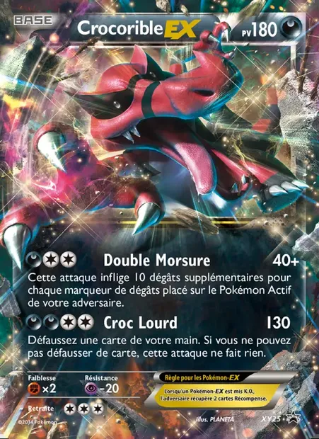 Crocorible EX, carte Pokémon XY 25 — extension Promo XY