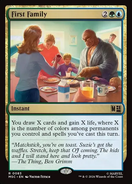 First Family, Magic card MSC 83 — Marvel Super Heroes Commander set