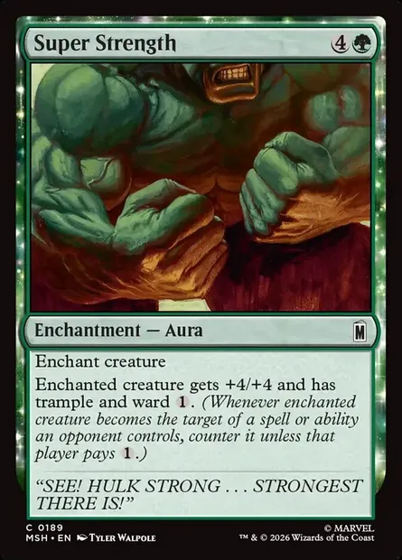Super Strength, Magic card MSH 189 — Marvel Super Heroes set