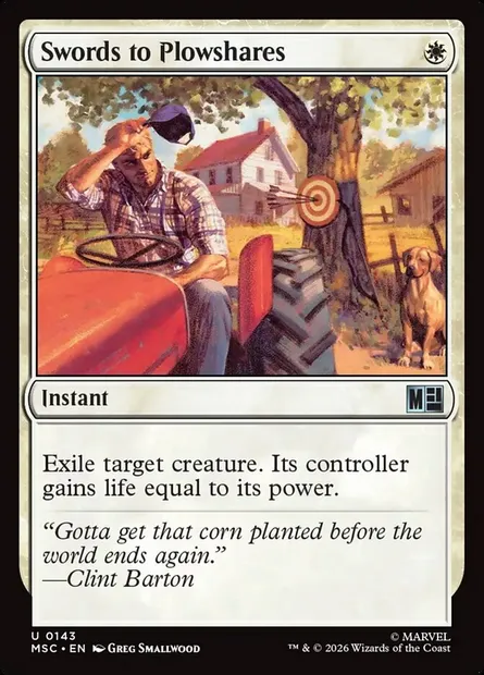 Swords to Plowshares, Magic card MSC 143 — Marvel Super Heroes Commander set
