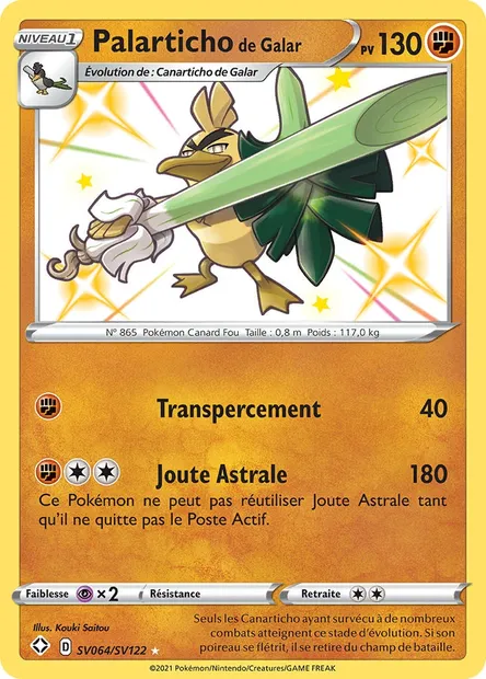 Palarticho de Galar, carte Pokémon SHF SV064 — extension Destinées Radieuses