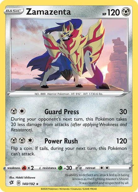Zamazenta, Pokémon card RCL 140 — Rebel Clash set