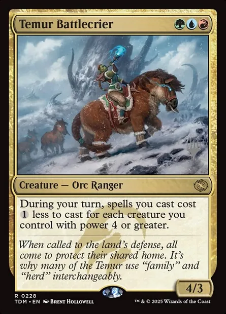 Temur Battlecrier, Magic card PTDM 228p — Tarkir: Dragonstorm Promos set