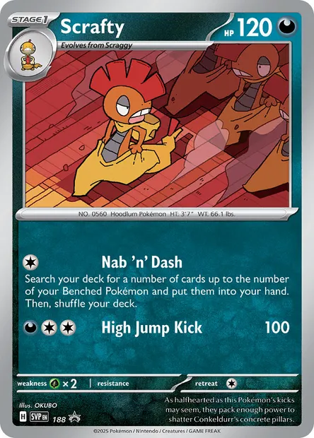 Scrafty, Pokémon card PR-SV 188 — SVP Black Star Promos set