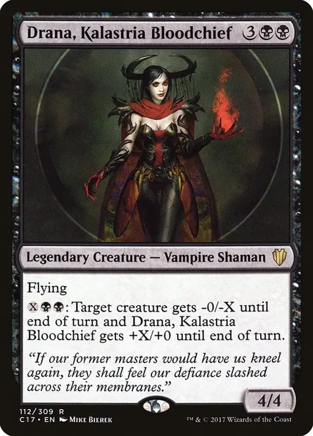 Drana, Kalastria Bloodchief, Magic card C17 112 — Commander 2017 set