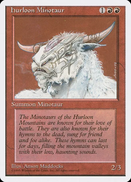 Hurloon Minotaur, Magic card 4ED 202 — Fourth Edition set