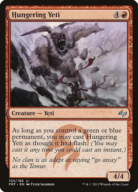 Hungering Yeti, Magic card FRF 105 — Fate Reforged set