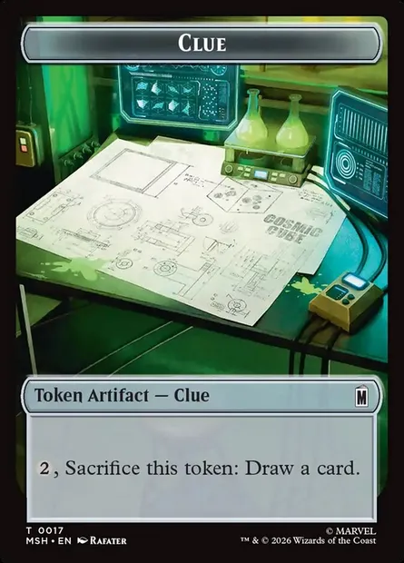 Clue, carte Magic TMSH 17 — extension Marvel Super Heroes Tokens