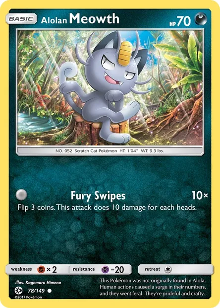 Alolan Meowth, Pokémon card SUM 78 — Sun & Moon set