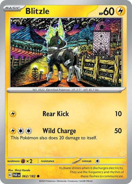 Blitzle, Pokémon card PAR 062 — Paradox Rift set