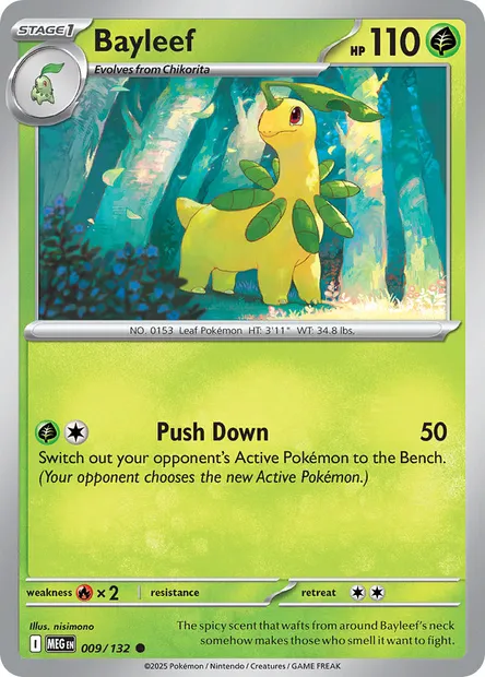 Bayleef, Pokémon card MEG 009 — Mega Evolution set